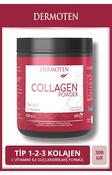 Collagen Powder Toz Formda Kolajen 300 Gr Tip 1 - Tip 2 - Tip 3 - C Vitamini 30 X 10.000 Mg