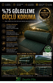 %75 Gölgelik Tüm Ölçüler Montaja Hazır - Çit Filesi - Tente Tül 1 Rulo Yeşil %75 Gölgelik Tüm Ölçüler Montaja Hazır - Çit Filesi - Tente Tül 1 Rulo Yeşil