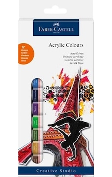 Faber Castell Akrilik Boya 12 Renk 12Ml Tüp 169501