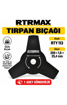 Rtrmax Üç Taraflı Ot Biçme Tırpaan Bıçağı 250 X 1.6 25.4 Mm Kod :rty 113 Misina Rtrmax Üç Taraflı Ot Biçme Tırpaan Bıçağı 250 X 1.6 25.4 Mm Kod :rty 113 Misina