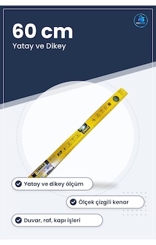 Su Terazisi 60 Cm Yatay Ve Dikey Seviye Ölçer Manuel El Aleti Hır