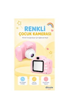 Renkli Çocuk Kamerası Taşınabilir Mini Dijital Fotoğraf Makinesi Hediyelik Çocuk Kamerası Pembe - 744100309