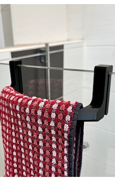 Duş Cam Duvarları İçin Kavisli Havlu Askısı Banyo Havlu Aparatı Siyah