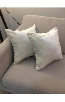 Pearl Incili Kadife Kumaş Krem Kırlent 43 43 Cm Ikili - 814 43 x 43