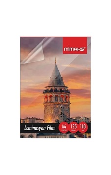Mimaks Laminasyon Filmi Lp4 A4 125 Mikron 100 Adt. 10'li Paket Mimaks Laminasyon Filmi Lp4 A4 125 Mikron 100 Adt. 10'li Paket