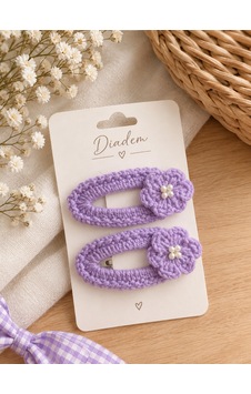 Diadem El Örgüsü Tomurcuk Toka Lila Diadem El Örgüsü Tomurcuk Toka Lila