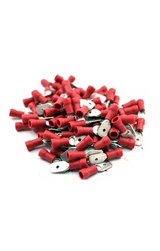 0,50-1,50mm Kablo Ucu 6,3 Erkek Kırmızı Izolasyonlu Sıkmalı 200 0,50-1,50mm Kablo Ucu 6,3 Erkek Kırmızı Izolasyonlu Sıkmalı 200