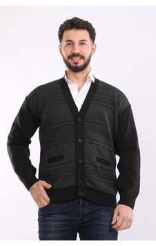 Kzctekstil Erkek Baba Triko Örgü Çift Cepli Akrilik Klasik Fit Düğmeli Hırka Antrasit Kzctekstil Erkek Baba Triko Örgü Çift Cepli Akrilik Klasik Fit Düğmeli Hırka Antrasit