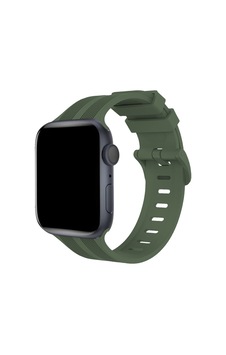 Watch 38mm Kr408 Çizgili Silikon Kordon - Koyu Yeşil Watch 38mm Kr408 Çizgili Silikon Kordon - Koyu Yeşil