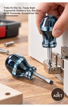 3 Adet Topaç Tornavida Seti Yıldız Ve Düz Uç, Topaç Saplı Ergonomik Vidalama İçin, Dar Alan 6x35 Tornavida, Screwdriver Set 3 Adet Topaç Tornavida Seti Yıldız Ve Düz Uç, Topaç Saplı Ergonomik Vidalama İçin, Dar Alan 6x35 Tornavida, Screwdriver Set