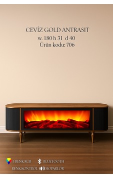 Familieconcept Bluetooth Ve Hoparlörlü 3 Renk Kumandalı 180 Cm Şömineli Tv Ünitesi Kahverengi Familieconcept Bluetooth Ve Hoparlörlü 3 Renk Kumandalı 180 Cm Şömineli Tv Ünitesi Kahverengi