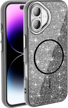 Apple Uyumlu iPhone 17 Kılıf M-safe Şarj Özellikli Parlayan Simli Zore Okso Kapak Çok Renkli