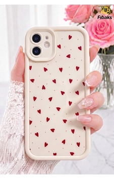 Fibaks iPhone 11 Uyumlu Kılıf Kamera Korumalı Silikon Renkli Kalp Tasarımlı Kamera Korumalı Silikon Kapak