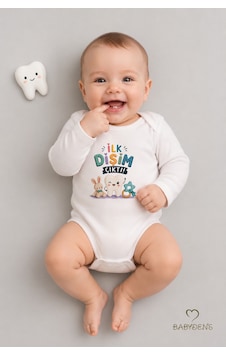 Babyden's Diş Buğdayı Body %100 Pamuk İlk Dişim Çıktı Baskılı Uzun Kollu Bebek Body Çıtçıtlı Unisex Yenidoğan Zıbın Beyaz Babyden's Diş Buğdayı Body %100 Pamuk İlk Dişim Çıktı Baskılı Uzun Kollu Bebek Body Çıtçıtlı Unisex Yenidoğan Zıbın Beyaz