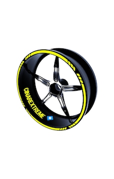 4 Parçalı Kesikli Tasarımlı Floresan Sarı Jant Şeridi Sticker Çınar Extreme 4 Parçalı Kesikli Tasarımlı Floresan Sarı Jant Şeridi Sticker Çınar Extreme