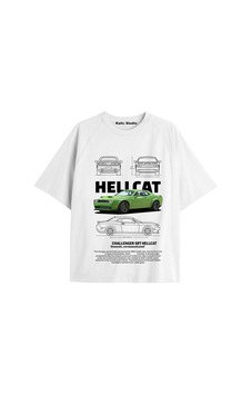 Kalic Studio Özel Tasarım Oversize Dodge Challenger Beyaz T-shirt Kalic Studio Özel Tasarım Oversize Dodge Challenger Beyaz T-shirt