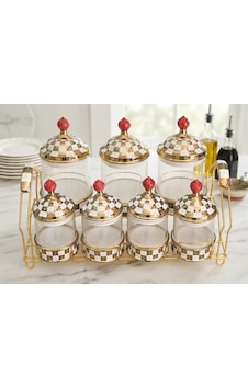 Artworks Leo Gold Dama Desenli Lüx 7 Parça Porselen Baharat Seti Sarı Artworks Leo Gold Dama Desenli Lüx 7 Parça Porselen Baharat Seti Sarı