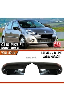 Renault Clio Mk3 Makyajlı Batman Ayna Kapağı Piano Black / 2009-2012