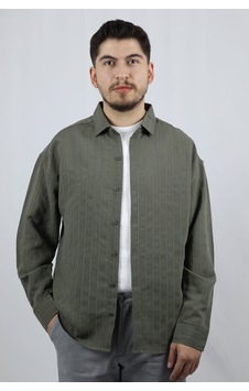 Ventov Çizgili Pamuk Karışımlı Relaxed Fit Gömlek Vgm2603 Yeşil Ventov Çizgili Pamuk Karışımlı Relaxed Fit Gömlek Vgm2603 Yeşil