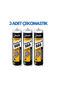 3 Adet Çekomastik 666 500 Gr Beyaz Mastik Beyaz 3 Adet Çekomastik 666 500 Gr Beyaz Mastik Beyaz