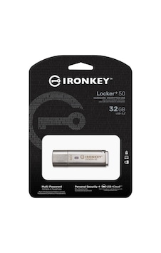 Kingston Ironkey Locker+50 KLP50/32GB 32 GB USB 3.2 Flash Bellek Kingston Ironkey Locker+50 KLP50/32GB 32 GB USB 3.2 Flash Bellek