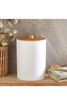 Bambu Görünümlü Ahşap Desen Çöp Kovası Banyo - Mutfak - Tuvalet - Balkon Beyaz, 6 Litre Siyah Bambu Görünümlü Ahşap Desen Çöp Kovası Banyo - Mutfak - Tuvalet - Balkon Beyaz, 6 Litre Siyah