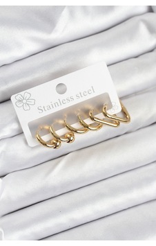 316l Çelik Gold Renk Kadın Küpe Seti Çok Renkli 61014976 316l Çelik Gold Renk Kadın Küpe Seti Çok Renkli 61014976