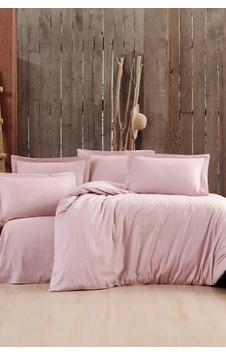 Pamuk Saten Çift Kişilik Nevresim Takımı 200x220cm Pudra Pembe Pamuk Saten Çift Kişilik Nevresim Takımı 200x220cm Pudra Pembe