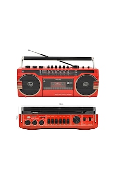 Cmik Mk - 132Bt Kaset Çalar Teyp Fm/Bt/Usb/Sd Kırmızı