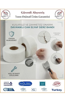 Bay-tec Derz Bandı - Alçı Sıva File Bandı - Yapışkanlı 4.8x45 Metre