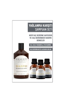 Concept Beauty Yağlanma Karşıtı Şampuan 240 ML + Rebalancer Yağlanma Karşıtı Shot 3 x 20 ML Concept Beauty Yağlanma Karşıtı Şampuan 240 ML + Rebalancer Yağlanma Karşıtı Shot 3 x 20 ML
