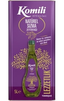 Komili Ege Sızması Naturel Sızma Zeytinyağı Teneke 5 L Komili Ege Sızması Naturel Sızma Zeytinyağı Teneke 5 L