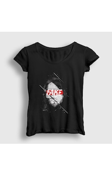 Presmono Kadın Fake Nirvana Kurt Cobain T-shirt Siyah Presmono Kadın Fake Nirvana Kurt Cobain T-shirt Siyah