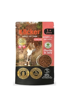 Klicker Pauch Kısır Somonlu Kedi Konservesi 85 Gr Klicker Pauch Kısır Somonlu Kedi Konservesi 85 Gr
