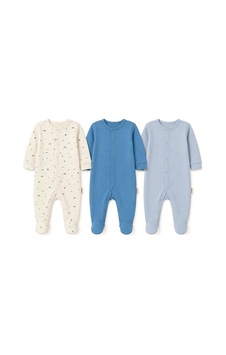 Tiffany Baby & Kids Tiffany Baby Erkek Bebek Mini Home Theme 3'lü Patikli Tulum Set M mavi