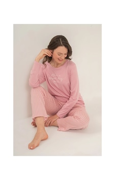 Angbutik Pierre Cardin Pc9294-s Kadın Uzun Kollu Pijama Takımı Gül kurusu