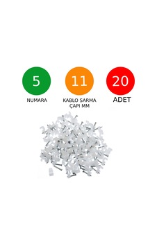 Tek-iş Beton Çivili Kablo Tutucu Kroşe No: 5 - 11mm 20 Adet Tek-iş Beton Çivili Kablo Tutucu Kroşe No: 5 - 11mm 20 Adet