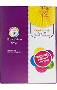 Craft And Arts 25x35cm 120gr Dosyalı Fon Kartonu 10 Renk Diğer