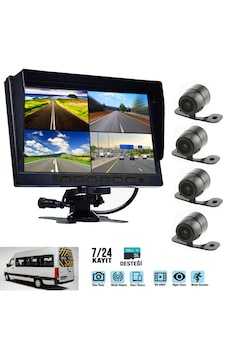 7'' Dvr Araç Monitör Set 4 Kameralı Sd Kayıt'lı Full Hd Rose Mr-08