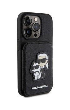 Apple Uyumlu iPhone 15 Pro Kılıf Karl Lagerfeld Standlı Kartlıklı Saffiano K&c Logo Lisanslı Siyah Apple Uyumlu iPhone 15 Pro Kılıf Karl Lagerfeld Standlı Kartlıklı Saffiano K&c Logo Lisanslı Siyah