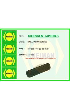 Neıman 6490r3 Bagaj Açma Butonu Tutamağı Peugeot P207 06 12 P308 07 14 P508 10 18 P3008 09 16 Rzc 10 15 Cıtroen C2 03 12 C4 Pıcasso 06 13 C5 08 16 C6 06 12 6490.r3-6490r3 Adet Fiyatıdır