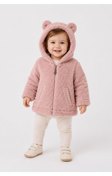 Cantoy Bebek Peluş Ayıcık Kulaklı Kapüşonlu Mont Premium Kalite Pembe Cantoy Bebek Peluş Ayıcık Kulaklı Kapüşonlu Mont Premium Kalite Pembe