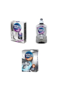 Viking Bulaşık Makinesi Tuz 1500 G  + Makine Temizleyici Toz 50 G + Parlatıcı 450 ML