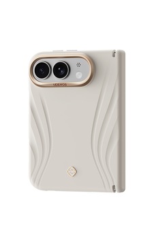 İphone Duo Uyumlu Kılıf M-safe Şarj Özellikli Çizgili Logolu Udemos Freedom Serisi Kapak Beyaz