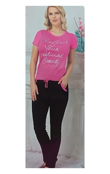 Alperi Kadın Pembe Baskılı Pijama Takımı - 698335000165 Fuşya Alperi Kadın Pembe Baskılı Pijama Takımı - 698335000165 Fuşya
