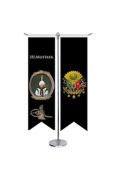 Osmanlı Padişahları - Iıı. Mustafa Ve Osmanlı Arması - Saten -kırlangıç - T Direk 2li Masa Bayrağı 1 Osmanlı Padişahları - Iıı. Mustafa Ve Osmanlı Arması - Saten -kırlangıç - T Direk 2li Masa Bayrağı 1