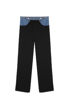 Quzu Denim Bel Detaylı Pantolon Siyah Quzu Denim Bel Detaylı Pantolon Siyah