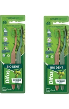 Difaş Bio Bazlı Diş Fırçası Bio Dent Yumuşak Soft 2 x 2'li Difaş Bio Bazlı Diş Fırçası Bio Dent Yumuşak Soft 2 x 2'li