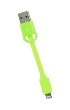 Goji Fit 8cm Apple Uyumlu iOS Lightning Şarj + Veri Kablosu Yeşil