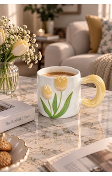 Nazen Lüsterli Sarı Porselen Kupa 480 Ml-7735 Çok Renkli Nazen Lüsterli Sarı Porselen Kupa 480 Ml-7735 Çok Renkli